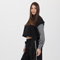 NIKE-Γυναικεία cropped φούτερ μπλούζα NIKE CJ4072 W NSW VRSTY HOODIE FT μαύρη γκρι