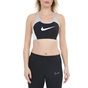 NIKE-Γυναικείο αθλητικό μπουστάκι NIKE SWOOSH LOGO BRA PAD μαύρο γκρι