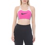 NIKE-Γυναικείο αθλητικό μπουστάκι NIKE SWOOSH LOGO BRA PAD ροζ γκρι