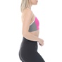 NIKE-Γυναικείο αθλητικό μπουστάκι NIKE SWOOSH LOGO BRA PAD ροζ γκρι