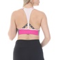 NIKE-Γυναικείο αθλητικό μπουστάκι NIKE SWOOSH LOGO BRA PAD ροζ γκρι