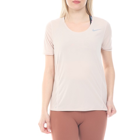 NIKE-Γυναικεία μπλούζα NIKE CITY SLEEK TOP SS μπεζ