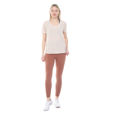 NIKE-Γυναικεία μπλούζα NIKE CITY SLEEK TOP SS μπεζ