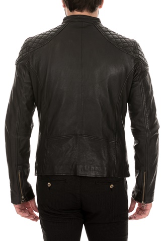 GOOSECRAFT-Ανδρικό δερμάτινο jacket GOOSECRAFT ARDEN BIKER μαύρο