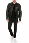 GOOSECRAFT-Ανδρικό δερμάτινο jacket GOOSECRAFT ARDEN BIKER μαύρο