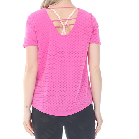 NIKE-Γυναικεία μπούζα NIKE TOP SS BREATHE ροζ