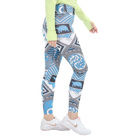 NIKE-Γυναικείο αθλητικό κολάν NIKE ONE T 7/8 TKYO PR DUALITY μπλε λευκό