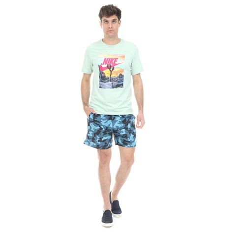 NIKE-Ανδρικό αθλητικό σορτς NIKE NSW CE SHORT WVN FLOW CAMO μπλε μαύρο