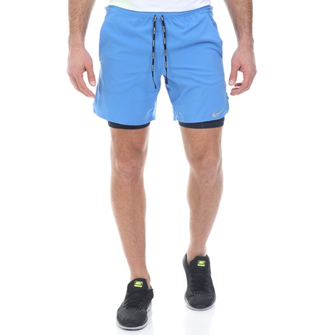 NIKE-Ανδρικό σορτς NIKE DF FLX STRD 2IN1 SHRT 5IN μπλε