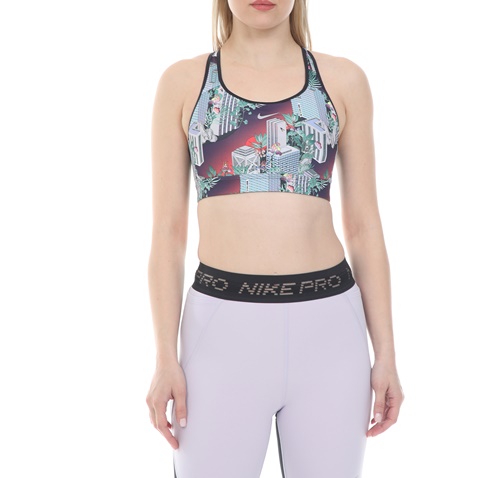 NIKE-Γυναικείο αθλητικό μπουστάκι NIKE IMPACT STRPY BRA RUN PRT μπλε μαύρο