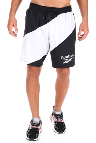 Reebok Classics -Ανδρική αθλητική βερμούδα Reebok Classics WOR WOVEN GRAPHIC ασπρόμαυρη