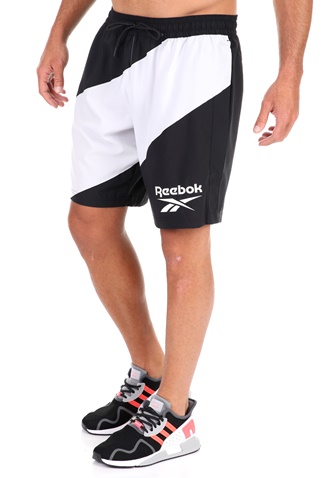 Reebok Classics -Ανδρική αθλητική βερμούδα Reebok Classics WOR WOVEN GRAPHIC ασπρόμαυρη
