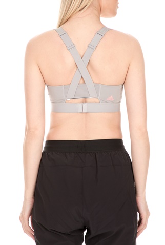 adidas Performance-Γυναικείο αθλητικό μπουστάκι adidas DRST AI BRA γκρι - ροζ