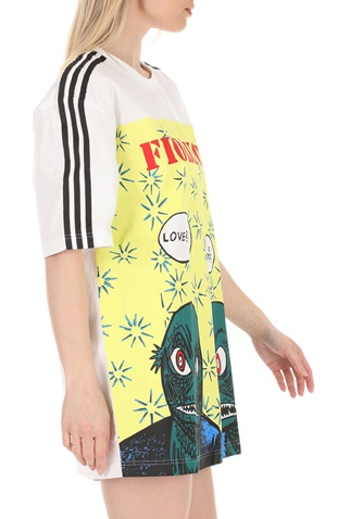 adidas Originals-Γυναικείο t-shirt adidas Originals FIORUCCI λευκό κίτρινο