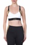 NIKE-Γυναικείο αθλητικό μπουστάκι NIKE INDY METALLIC LOGO BRA λευκό