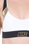 NIKE-Γυναικείο αθλητικό μπουστάκι NIKE INDY METALLIC LOGO BRA λευκό