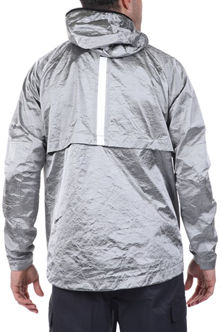 NIKE-Ανδρικό αντιανεμικό jacket NIKE NSW TCH PCK JKT HD WVN ασημί