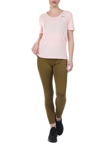 NIKE-Γυναικείο αθλητικό κολάν NIKE ONE TGHT PP5 COLORBLOCK λαδί