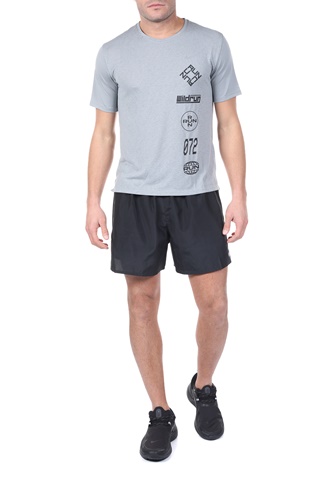 NIKE-Ανδρικό t-shirt NIKE DF MILER TOP SS WR GX γκρι