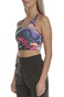 NIKE-Γυναικείο αθλητικό μπουστάκι NIKE SWOOSH ICNCLSH BRA PRT LL πράσινο μοβ