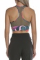 NIKE-Γυναικείο αθλητικό μπουστάκι NIKE SWOOSH ICNCLSH BRA PRT LL πράσινο μοβ