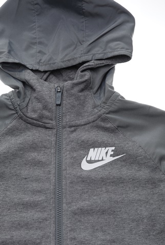 NIKE-Παιδική φούτερ ζακέτα NIKE MIXED MATERIAL γκρι