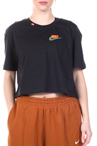 NIKE-Γυναικείο cropped top NIKE NSW TEE WORLDWIDE 2 CROP μαύρο