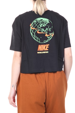 NIKE-Γυναικείο cropped top NIKE NSW TEE WORLDWIDE 2 CROP μαύρο