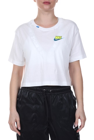 NIKE-Γυναικείο cropped top NIKE NSW TEE WORLDWIDE 2 CROP λευκό