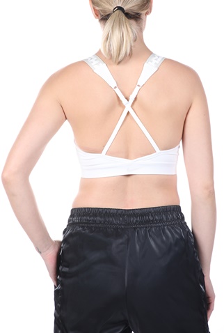 NIKE-Γυναικείο αθλητικό μπουστάκι NIKE INDY PLNG ICNCLSH BRA λευκό
