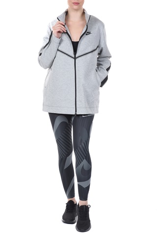 NIKE-Γυναικεία φούτερ ζακέτα NIKE NSW TCH FLC LONG FZ γκρι