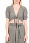 LA DOLLS-Γυναικείο crop top LA DOLLS BELLA χακί