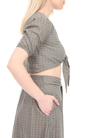 LA DOLLS-Γυναικείο crop top LA DOLLS BELLA χακί