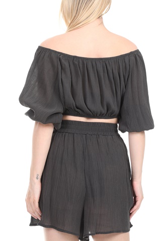 LA DOLLS-Γυναικείο top off the shoulders LA DOLLS IRINA γκρι 