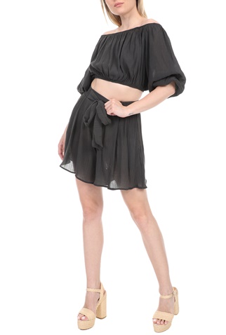 LA DOLLS-Γυναικείο top off the shoulders LA DOLLS IRINA γκρι 