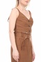LA DOLLS-Γυναικείο crop top LA DOLLS SAFARI καφέ