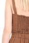 LA DOLLS-Γυναικείο crop top LA DOLLS SAFARI καφέ