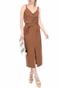 LA DOLLS-Γυναικείο crop top LA DOLLS SAFARI καφέ
