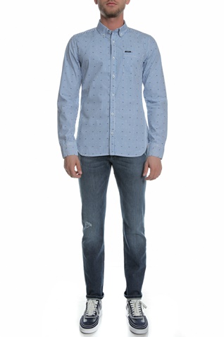 GARCIA JEANS-Ανδρικό πουκάμισο GARCIA JEANS μπλε λευκό