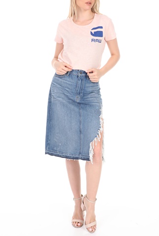 G-STAR RAW-Γυναικεία jean midi φούστα G-STAR RAW μπλε