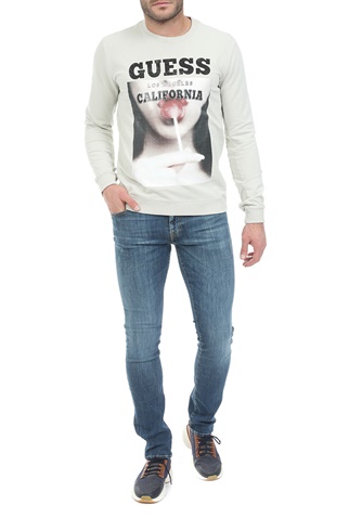 GUESS-Ανδρικό jean παντελόνι GUESS ANGELS - SHORE μπλε