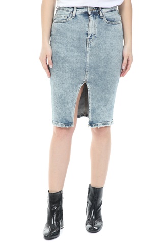 GUESS-Γυναικεία jean midi φούστα GUESS GRETA LONGUETTE - BUS STR DEN μπλε