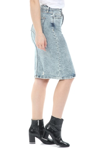 GUESS-Γυναικεία jean midi φούστα GUESS GRETA LONGUETTE - BUS STR DEN μπλε