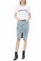 GUESS-Γυναικεία jean midi φούστα GUESS GRETA LONGUETTE - BUS STR DEN μπλε