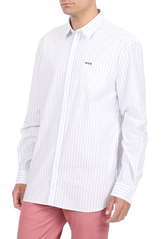 GUESS-Ανδρικό πουκάμισο GUESS COLLINS SHIRT λευκό μπλε