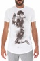 RELIGION-Ανδρικό t-shirt RELIGION HALFTONE SKELETON λευκό