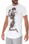 RELIGION-Ανδρικό t-shirt RELIGION HALFTONE SKELETON λευκό