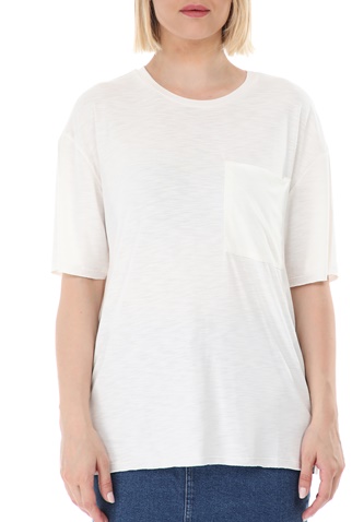 SUPERDRY-Γυναικείο t-shirt SUPERDRY D2 CANYON ESSENTIAL εκρού