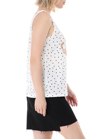 SUPERDRY-Γυναικείο top SUPERDRY D1 RO DOT AOP CLASSIC VEST λευκό μαύρο