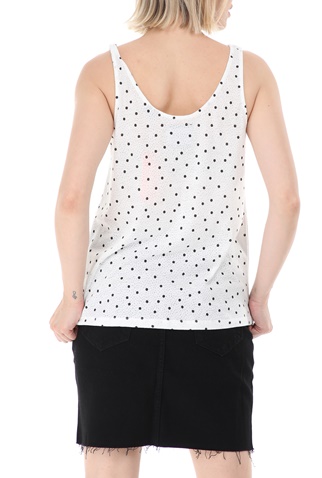 SUPERDRY-Γυναικείο top SUPERDRY D1 RO DOT AOP CLASSIC VEST λευκό μαύρο